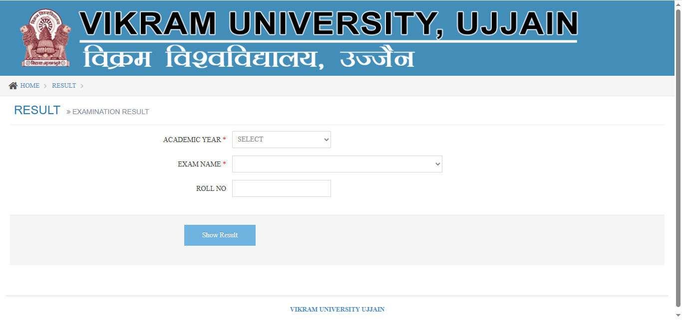 Vikram University Result