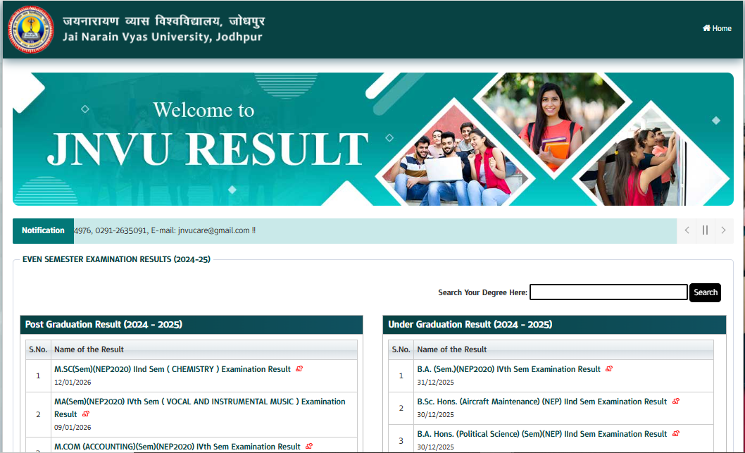 JNVU Result