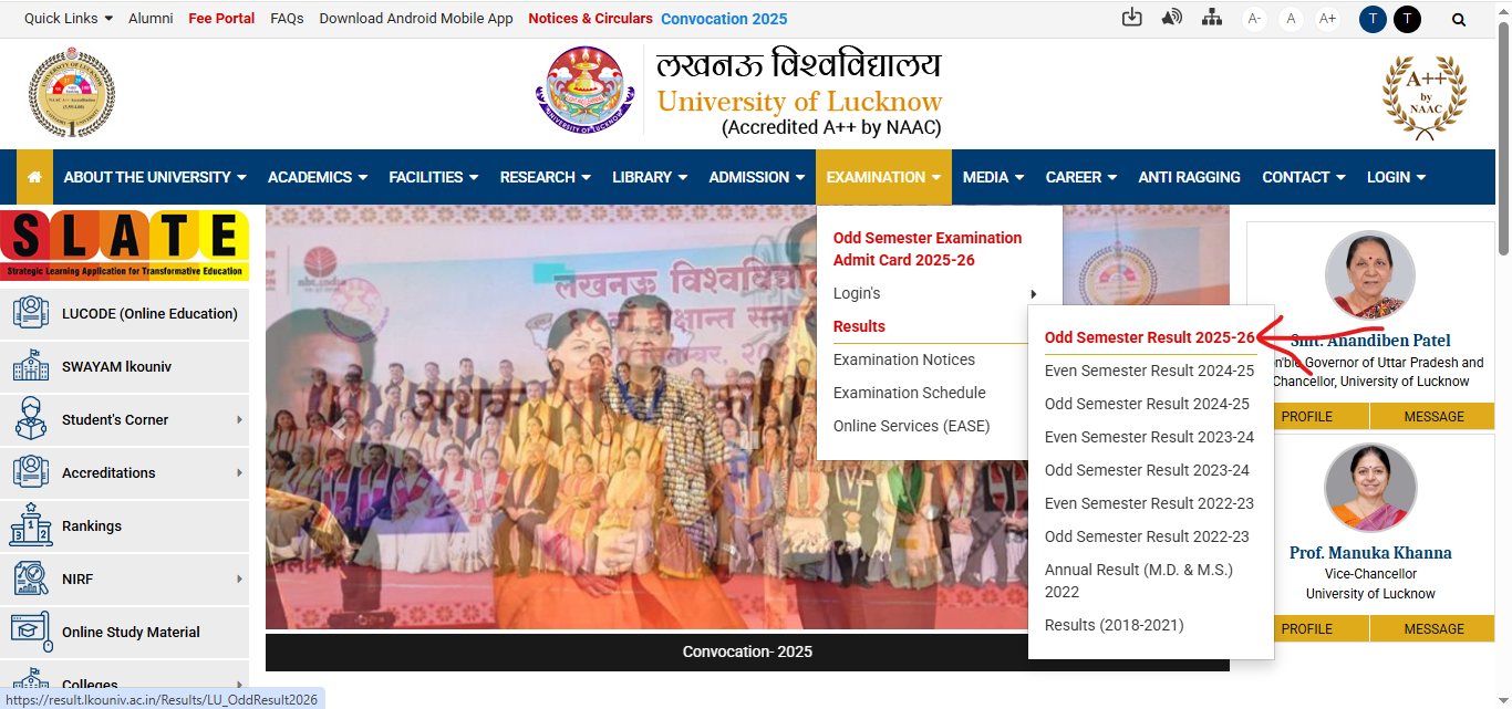 Lucknow University Result 2026