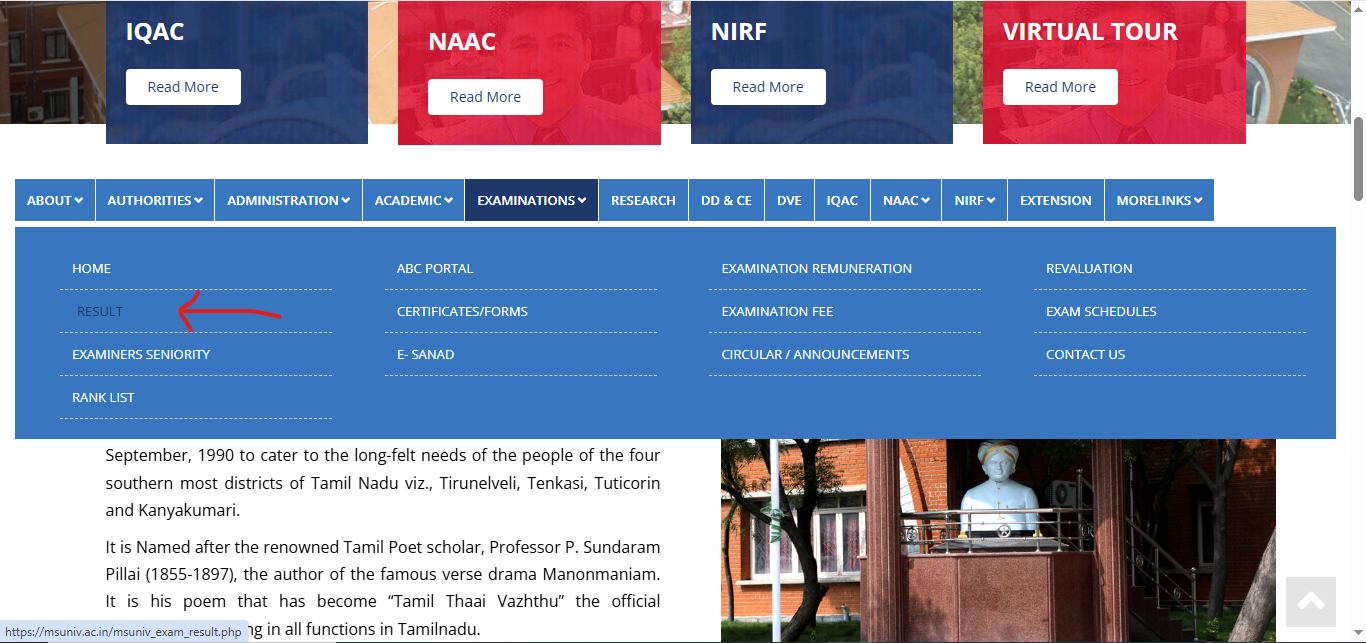 Manonmaniam Sundaranar University Result