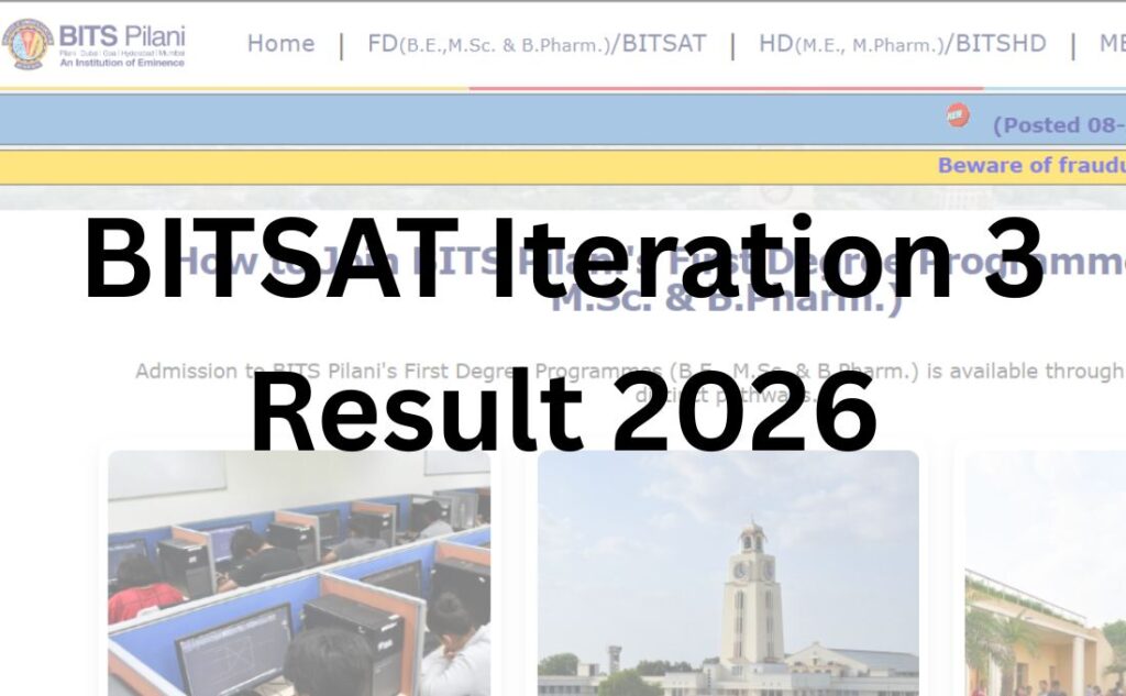 BITSAT Iteration 3 Result 2026
