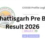 Chhattisgarh Pre BEd Result 2026
