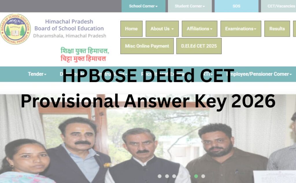 HPBOSE DElEd CET Provisional Answer Key 2026 Out @hpbose.org, Download Link Active