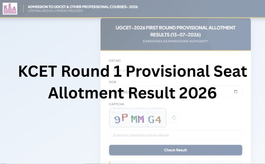 KCET Round 1 Provisional Seat Allotment Result 2026