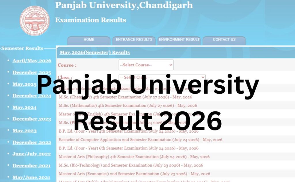 Panjab University Result 2026: Direct Link, Steps & Full Guide