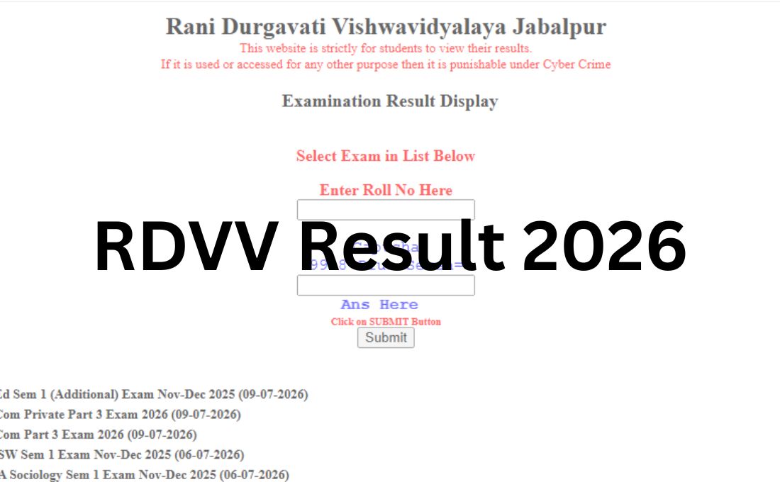 RDVV Result 2026