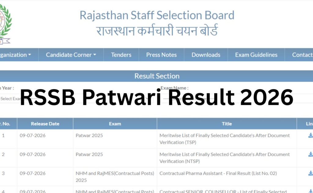 RSSB Patwari Result 2026