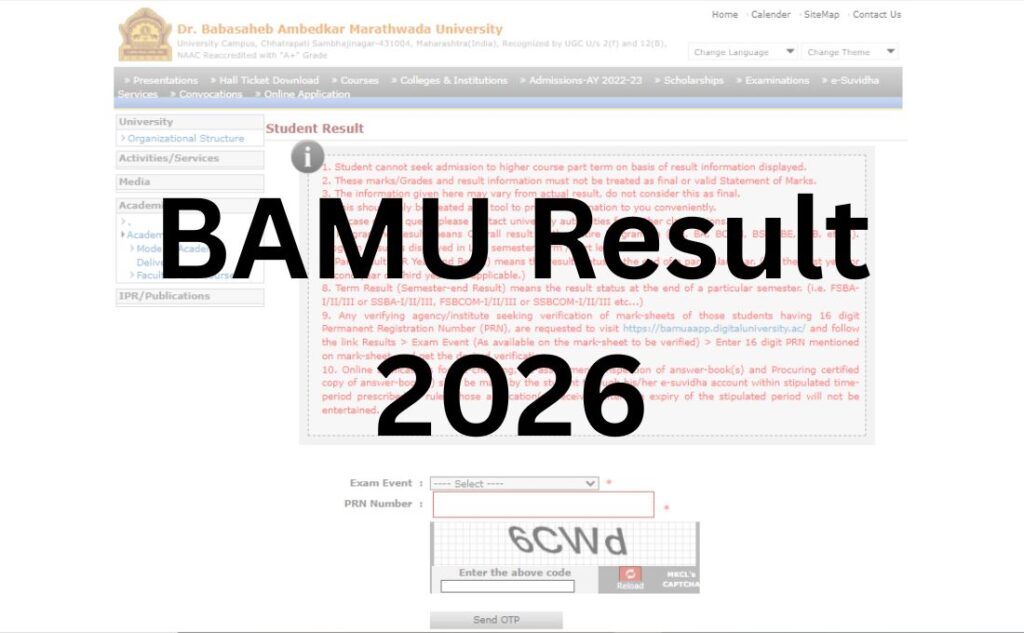 BAMU Result 2026