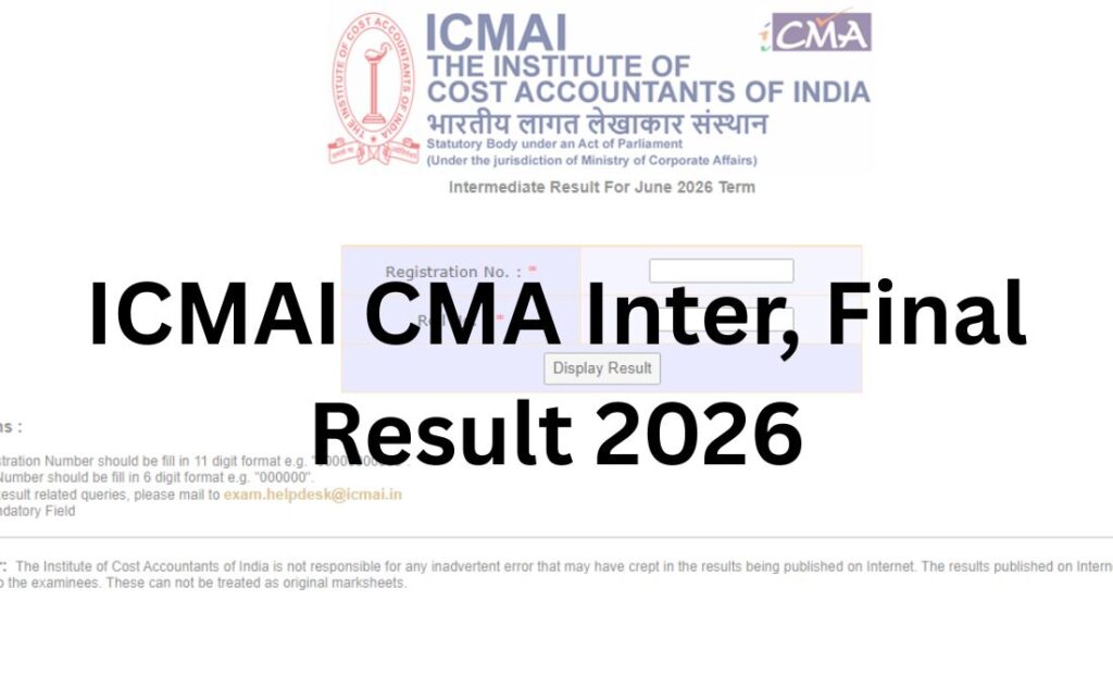 ICMAI CMA Inter, Final Result 2026
