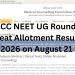 MCC NEET UG Round 1 Seat Allotment Result 2026 on August 21