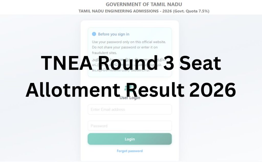 TNEA Round 3 Seat Allotment Result 2026